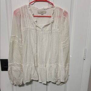 LOFT Cream Peasant Blouse